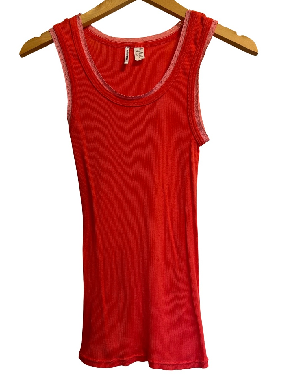 Archival Saint Grace Y2K Coquette Ribbed Lace Top 100% Supima Cotton